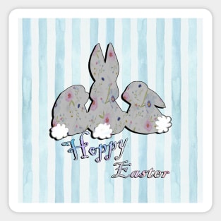 Easter Bunnies Cute Design, Happy Easter Funny Hoppy Easter Spring Sticker